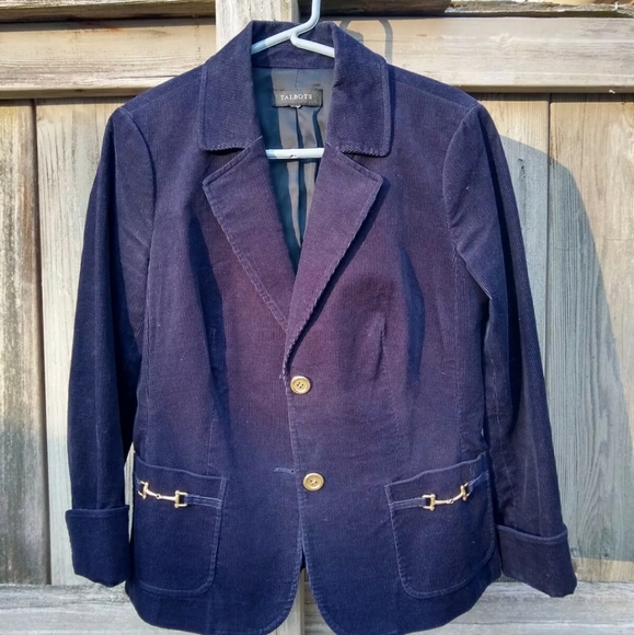 Talbots Jackets & Blazers - Talbot's Corduroy Navy Blazer Gold Buttons Sz Medi